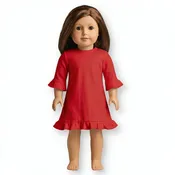 Blank 18 inch Doll Long Sleeve Ruffle Dress