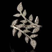Angara Pre-Owned Diamond Olive Leaf Vine Ring in Platinum
