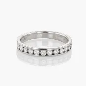 14KT Gold Channel Diamond Wedding Band