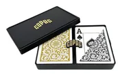Copag 1546 100% Plastic Playing Cards - Poker Size (Standard) Jumbo Index Black/Gold Double Deck Set