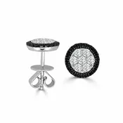 14Kt White Gold Cluster Stud Earrings