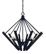 10-Light Matte Black Rustic Chic Chandelier by Framburg