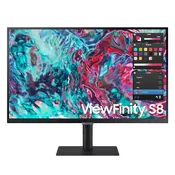 SAMSUNG 27-Inch ViewFinity S8 Series 4K UHD High Resolution Monitor, IPS Panel, 60Hz, Thunderbolt 4, HDR 10+, Built-In Speakers, Height Adjustable Stand, S27B804TGN