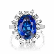 Classic Unheated Sapphire And Diamond Ring