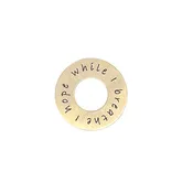 10K Brushed Gold 'While I Hope I Breathe' Halo Pendant