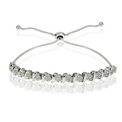 1/10 ct Miracle Set Diamond S Link Adjustable Bracelet in Sterling Silver