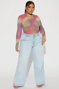CEE Retro Mock Neck Mesh Bodysuit