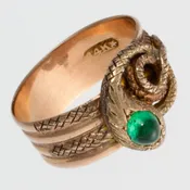 14k Yellow Gold Ring , With Emerald