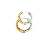 14KT  Two-Tone Huggie Earrings — Joe Marche By the Sea