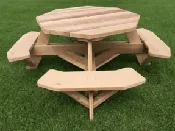 49″ Octagon Picnic Table with Easy Seating