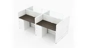 4 Person Low Open 4×2 Cubicle with Glass – Quickship