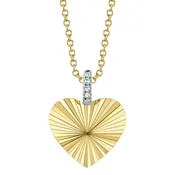 0.01CT DIAMOND RIBBED HEART NECKLACE