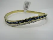 18k Gold Diamond & Sapphire Bangle Bracelet