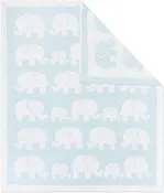 Chenille Baby Blanket - Blue Elephant