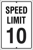 .080 Reflective Aluminum Sign "Speed Limit 10"