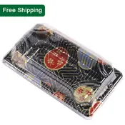 03 Rectangular Black Plastic Sushi Tray Container 800 Sets/Case