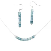 Aquamarine Stacks ~ Necklace & Earrings Set
