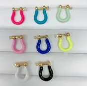 18k gold plated and color enamel clasp pendant