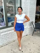 Acing the Look Skort-Royal Blue