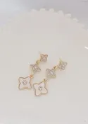 3 Tassel Clover Earrings