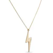 14K Shiny Gold Plated Lightening Bolt Necklace