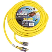 12/3 x 100' YELLOW lighted ends USA made