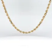 10KY 30" 3.0MM SOLID DIAMOND CUT ROPE CHAIN 17.9G