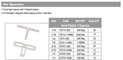 1/16" T Style Long Hard Plastic Tile Spacer, 500 pcs bag