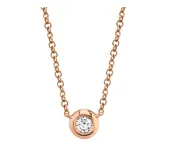 14K ROSE GOLD DIAMOND SINGLE BEZEL NECKLACE