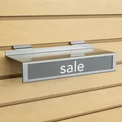 11" x 4" Metal Slatwall Footwear Shelf with Built-In Sign Holder