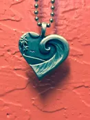 Surf Pendant: Heart & Wave
