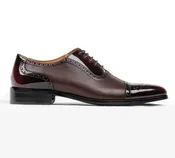 "Franco" Burgundy Leather Dress Shoe by Franco Uomo — Franco Uomo