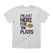 108 Stitches Just Here for Plates Tee