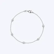 14k Gold Diamond Station Bracelet - 7"(VSM)