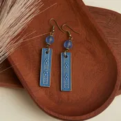 Blue Bar Earrings