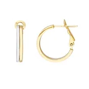 18mm Two-Tone Omega Back Earrings
