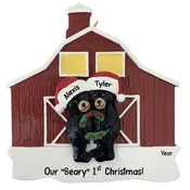 1st Christmas Together Black Bear Couple Personalized Ornament