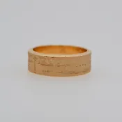 14K Aspen Bark Flat Band