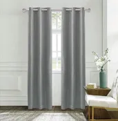 Dainty Home Boston Woven Herringbone Textured Thermal Insulated Blackout Grommet Panel Pair