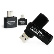 2 Pack Swing USB 2.0 Flash Drive with Micro USB & Type C Adapter