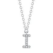 0.03CT 14K W/G DIAMOND NECKLACE - INITIAL I