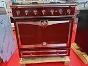 36'' La Cornue Cornufe 90 Albertine  Burgundy With Copper C1RC (Used Natural Gas)