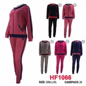 12 Winter Outfit Sets Winter Lining Gym Legging Pants And Full Zip Jacket Top W/Hoodie Set HF1066
