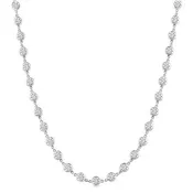 10 Ctw Bezel Set Round Cut Diamond Station Necklace in 14K White Gold