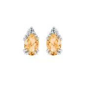 10KT.04CT(2)DIA 6X4OV CITRINE EARS