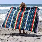100% Cotton Blue Serape Blanket