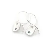 Blue Diamond Tile Earrings