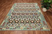 10X13 Maymana Hand-woven Wool Kilim Rug # 14746