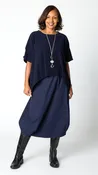 Gerties 11 Stitch Rib Yoke Skirt - Indigo