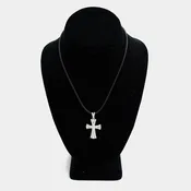 Pre-Owned 14k White Gold Cross Pendant w/ Diamonds - 1 1/4" | B.G. Loan & Jewelry Co.